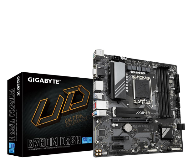 GIGABYTE Płyta główna B760M DS3H s1700 4DDR5 HDMI/DP/DSUB mATX - 1243728 - zdjęcie